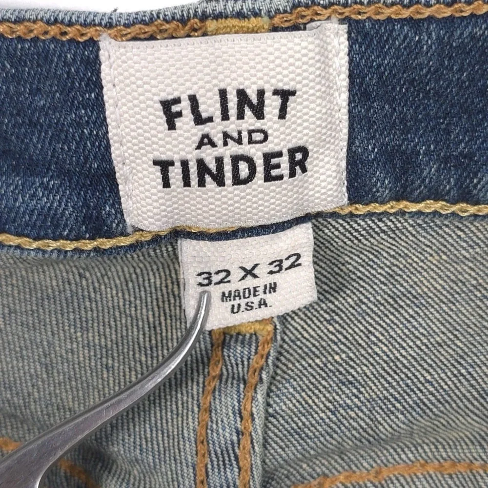 FLINT AND TINDER Men's‎ Jeans 31x31 USA MADE Straight Fit Stretch Cotton FT 036